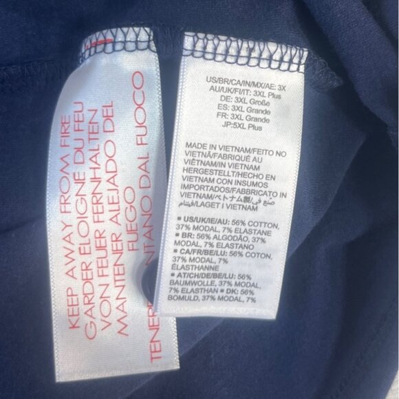 Essentials Sleep Shirt Womens 3X Blue New ButtonUp - Picture 7 of 7